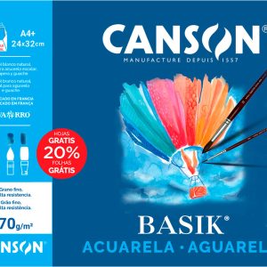 Pack 6 folhas de aguarela A4 370grs Canson