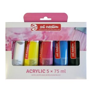 Conjunto 5 cores primárias de 75ml Acrilico Artecreation