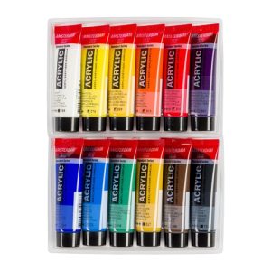 Conjunto de 12 cores de 20ml Acrilico Amsterdam 