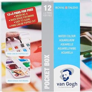 Caixa 15 pastilhas aguarela Van Gogh
