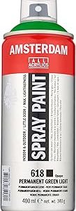 Spray acrilico 400ml n 618 Verde permanente claro Amsterdam 