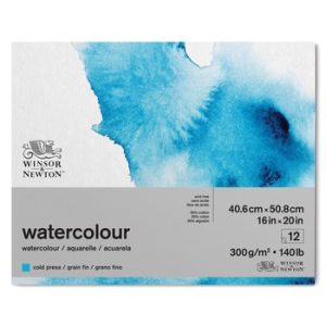 Bloco aguarela 40.6-50.8cm 300grs grão fino 12 folhas Winsor Newton