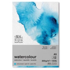 Bloco aguarela A5 300grs grão fino 12 folhas Winsor Newton