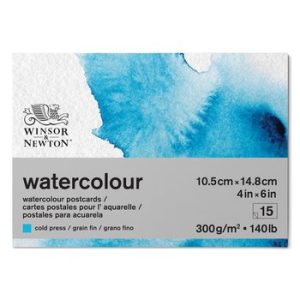 Bloco postal de aguarela A6 300grs grão fino Winsor Newton