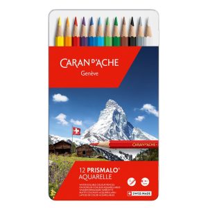 Caixa de 12 lápis aguareláveis Prismalo Caran D´Ache
